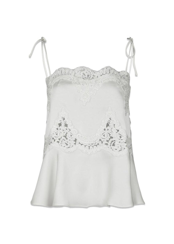 Kaela Heavy Sateen Lace Top - Pearl-Top-Neo Noir-Butler Loftet