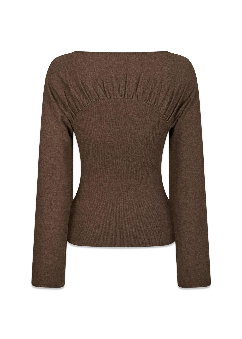 Kaiba Knit Blouse - Brown Melange-Knitwear-Neo Noir-Butler Loftet