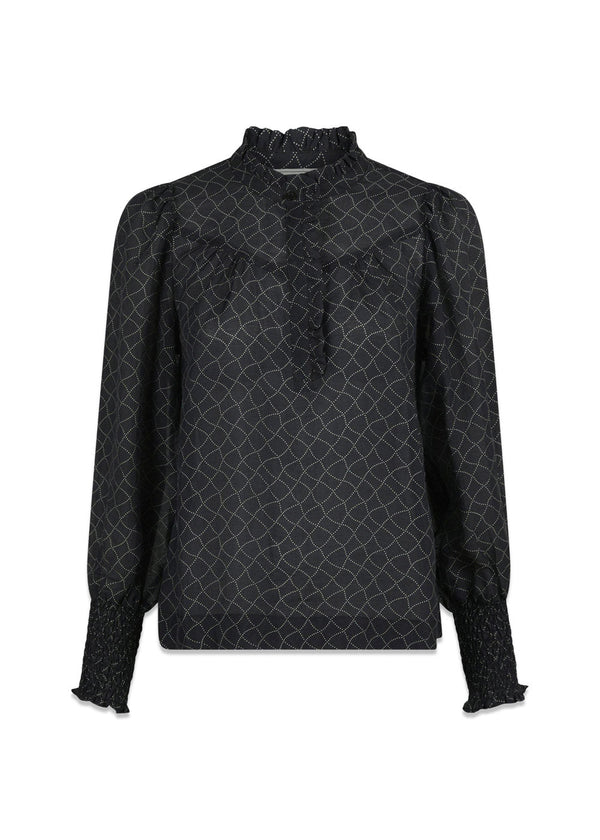 Karia Illusion Blouse - Black