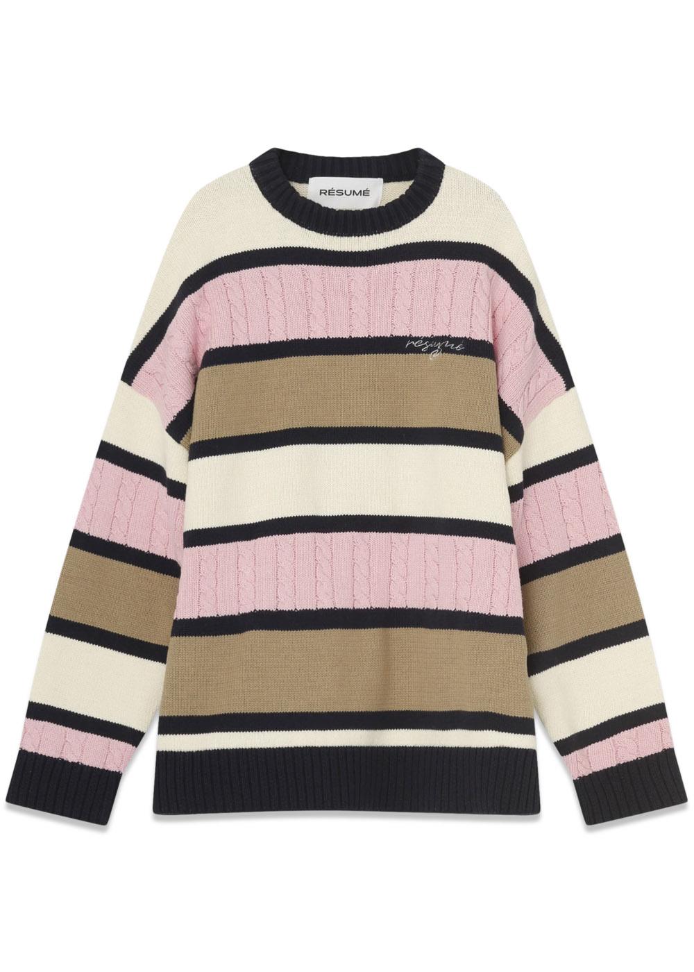 KarloRS Knit Pullover - Multi Pink-Knitwear-RÉSUMÉ-Butler Loftet