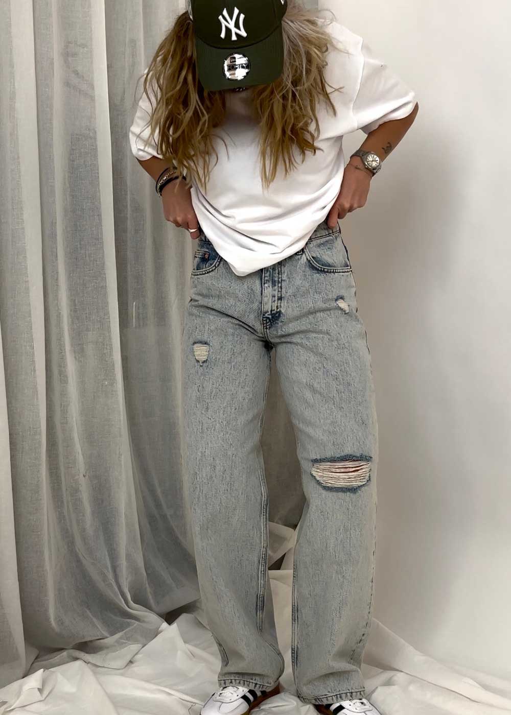 Kathy Wave Jeans - Washed Blue