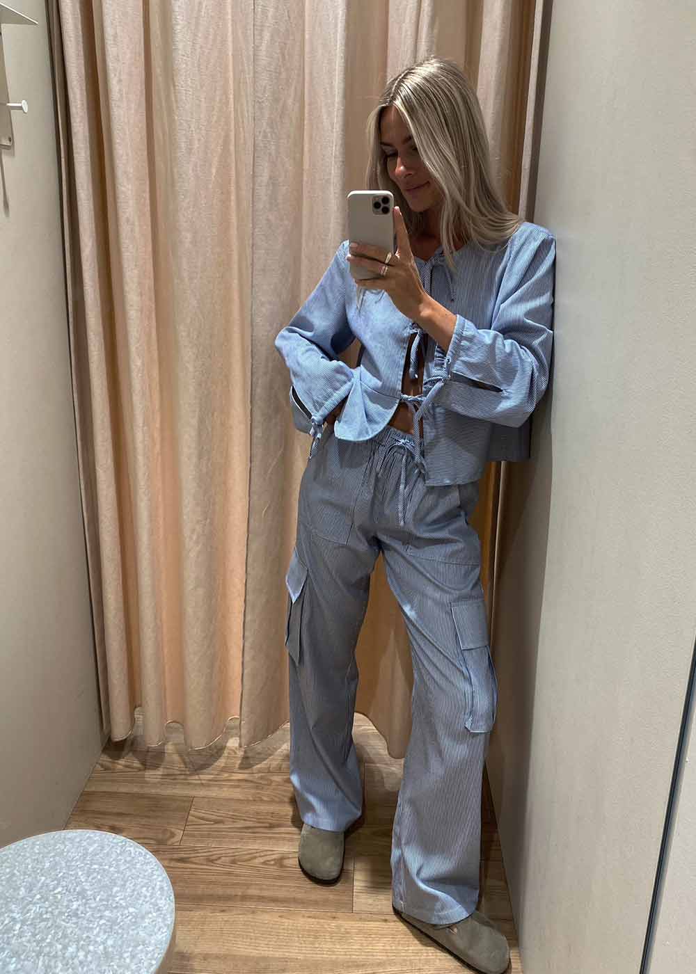 Kelly Mini Stripe Pants - Blue-Pants-Neo Noir-Butler Loftet