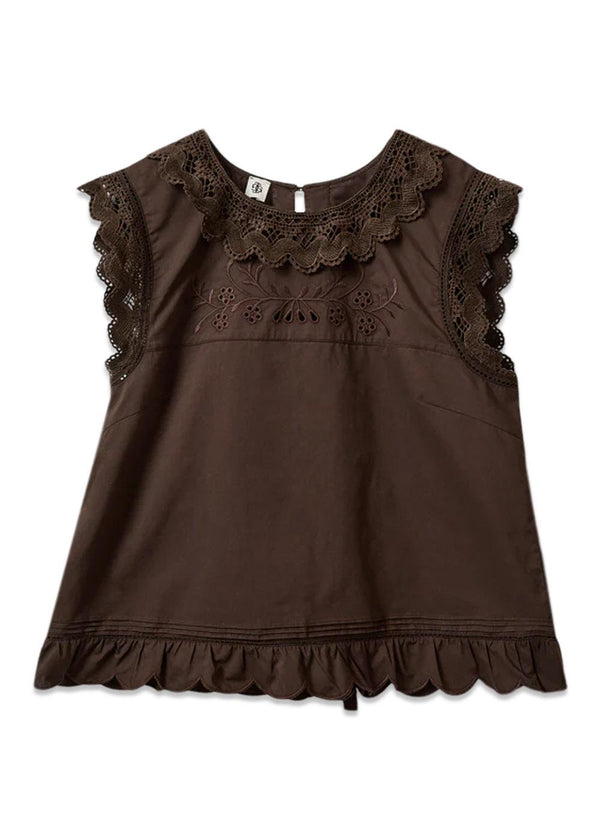 Kirsten Cloth Top - Chocolate-Top-The Garment-Butler Loftet