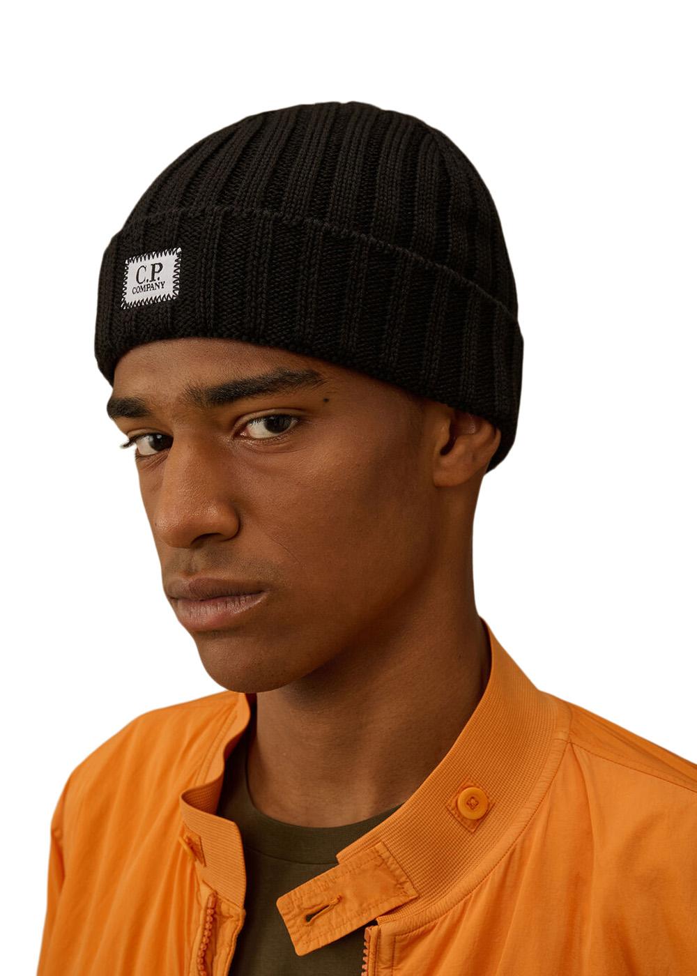 Knit Cap Merino Wool - Black-Headwear-C.P. Company-Butler Loftet