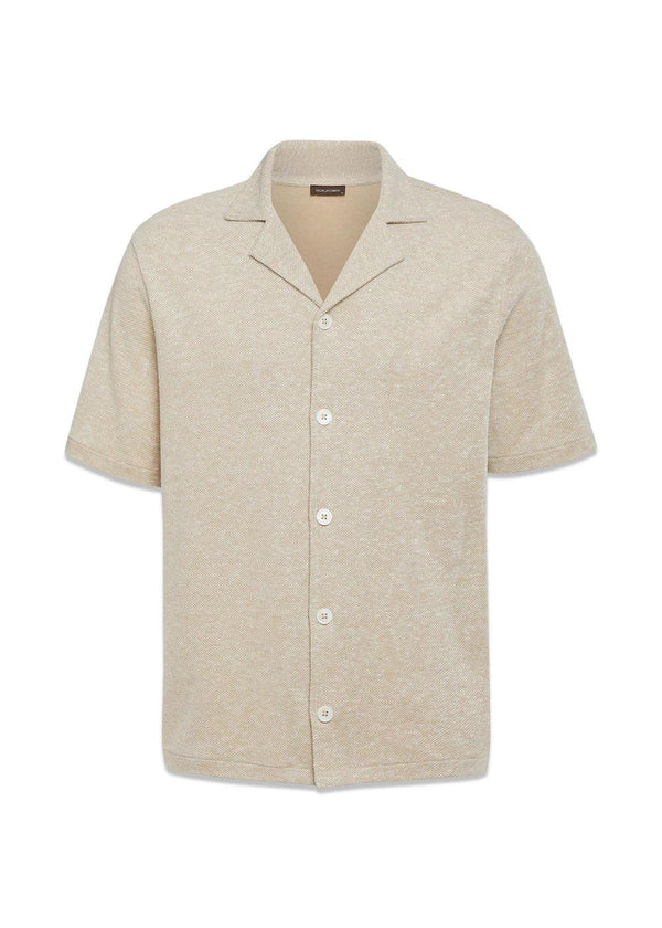 Konrad Reg Shirt S-S - Almond Beige-Shirts-Oscar Jacobson-Butler Loftet