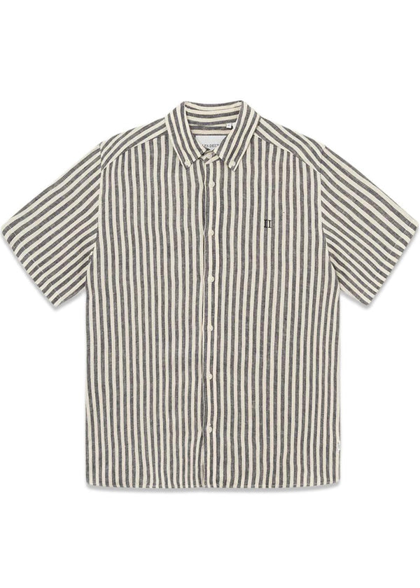 Kris Linen SS Shirt - Dark Navy/Ivory