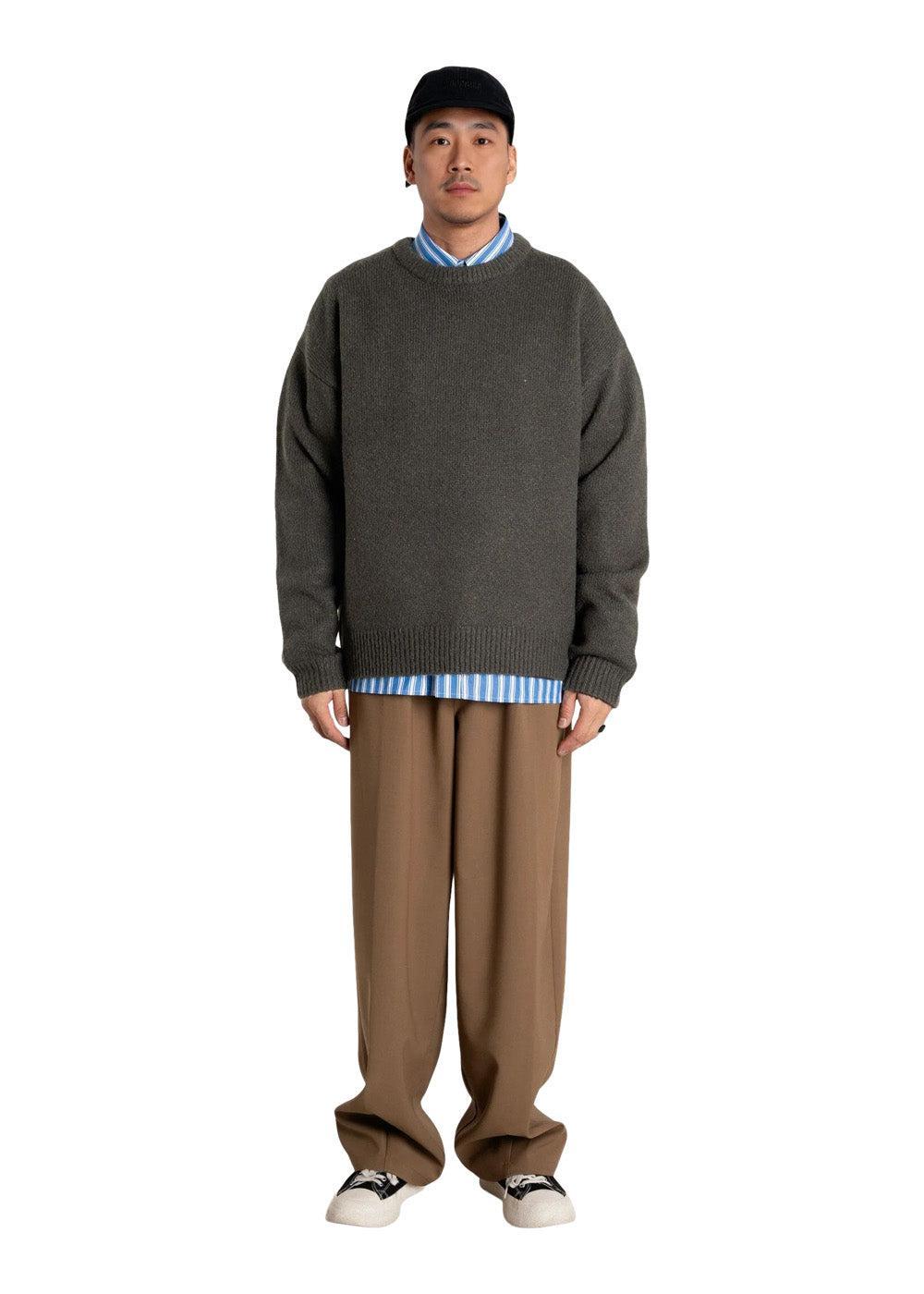 Kurt Whole Knit - Medium Grey-Knitwear-Woodbird-Butler Loftet