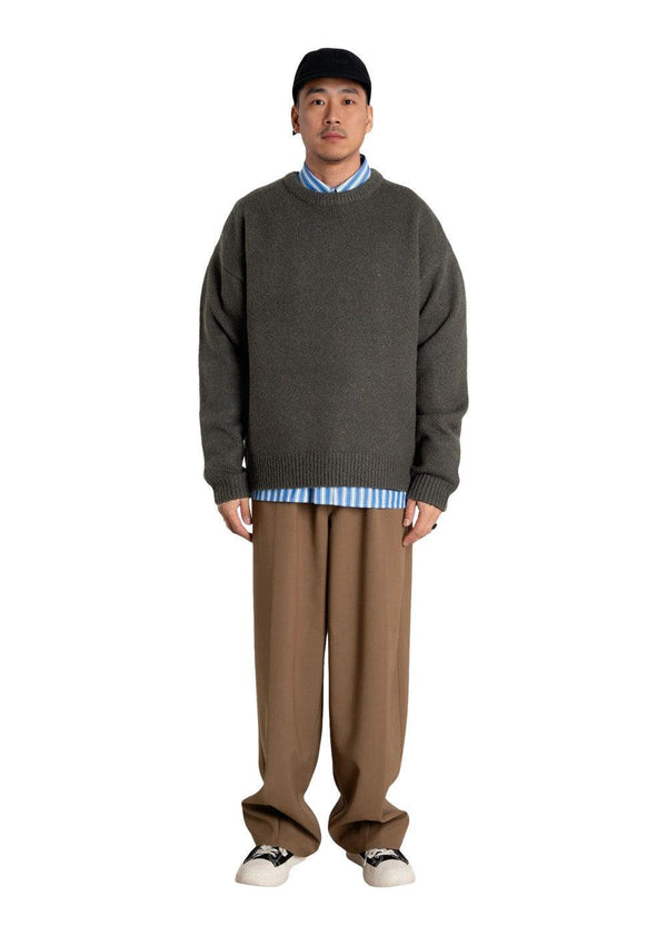 Kurt Whole Knit - Medium Grey-Knitwear-Woodbird-Butler Loftet