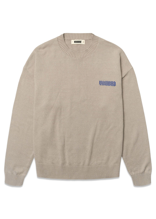 Kurt Wobbly Crew - Stone-Knitwear-Woodbird-Butler Loftet