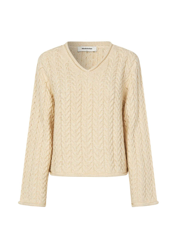 KurtisMD v-neck - Summer Sand-Knitwear-Modström-Butler Loftet