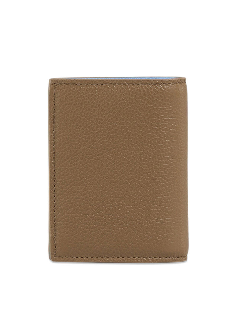 LEATHER BIFOLD WALLET WITH MARNI MENDING - Brown/Blue