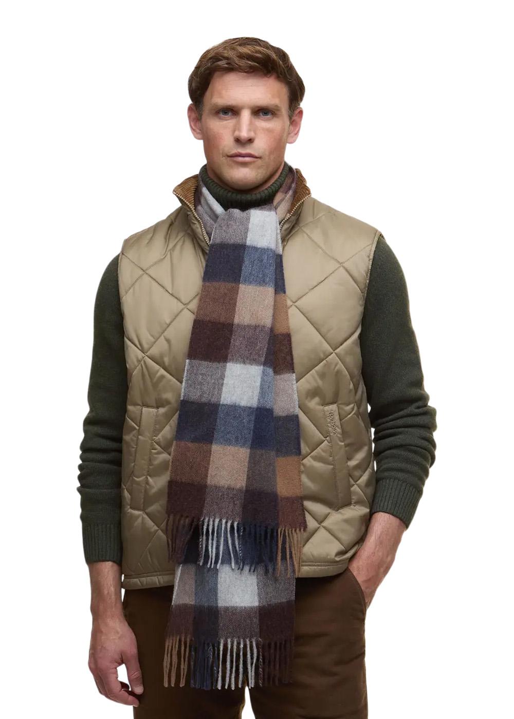 Lambswool Tattersall Scarf - Midnight Oak-Scarf-Barbour-Butler Loftet