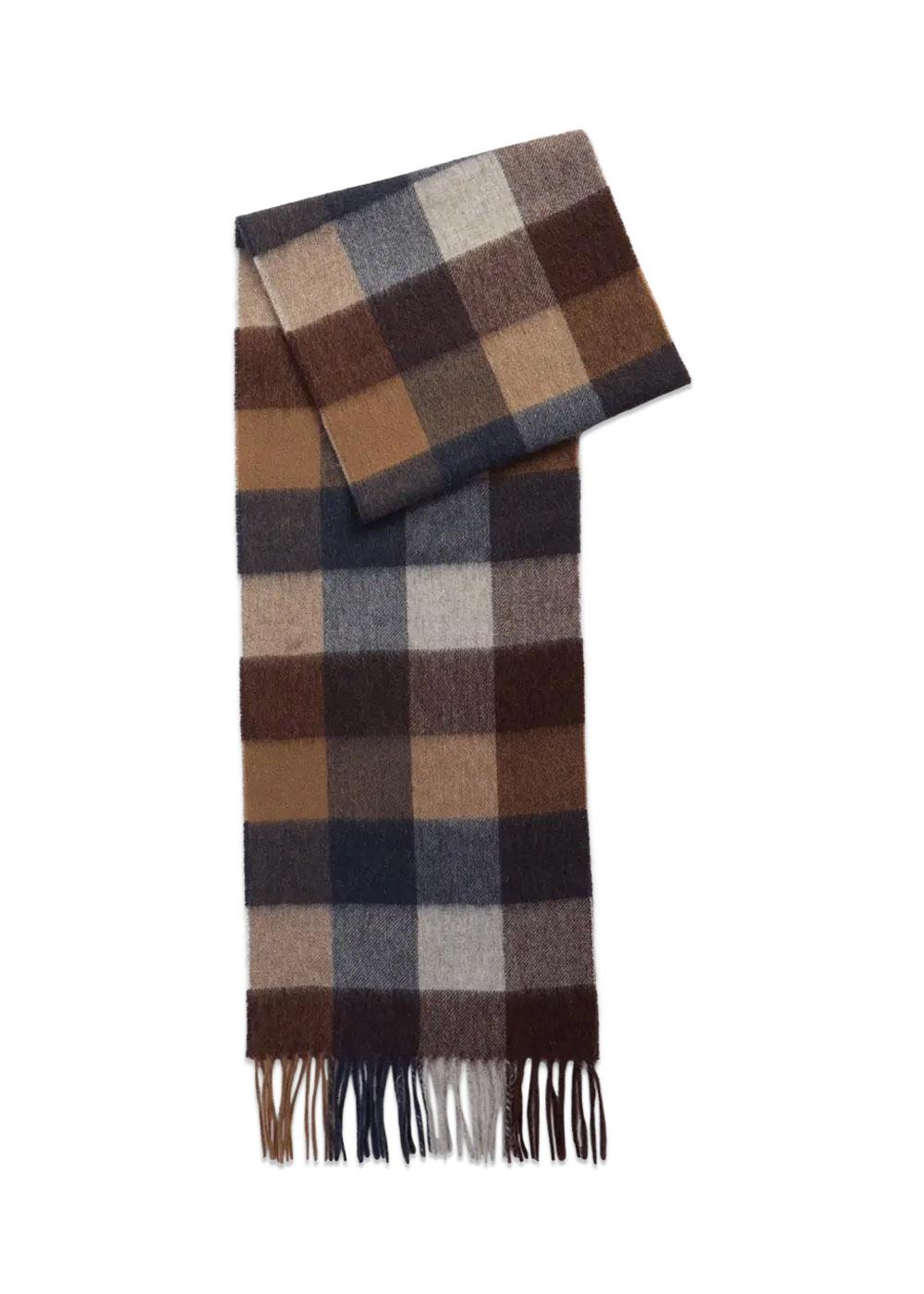 Lambswool Tattersall Scarf - Midnight Oak-Scarf-Barbour-Butler Loftet