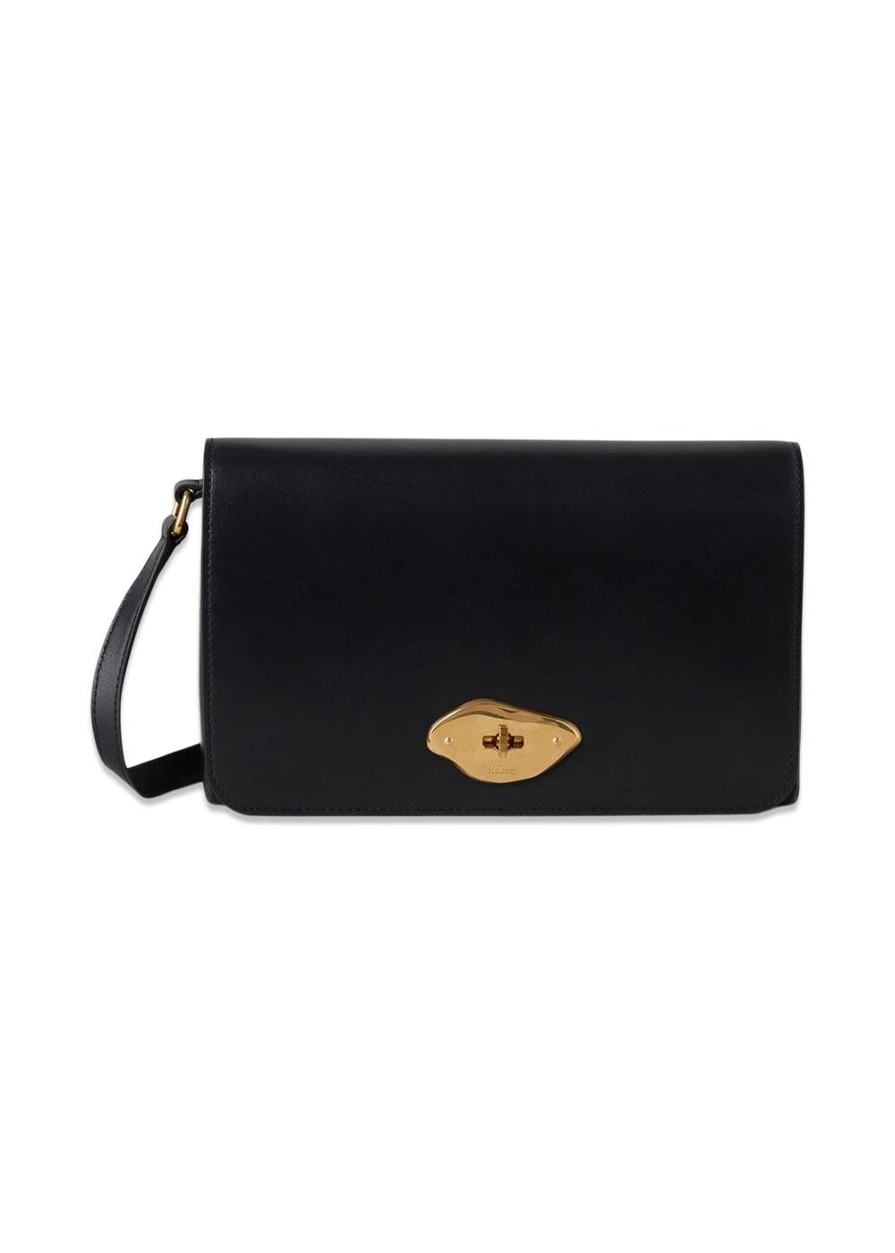 Lana Wallet on Strap High Gloss Leather - Black-Wallet/Purse-Mulberry-Butler Loftet