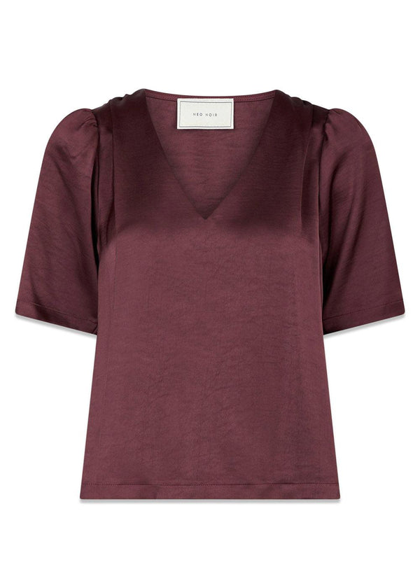 Largo Heavy Sateen Blouse - Burgundy