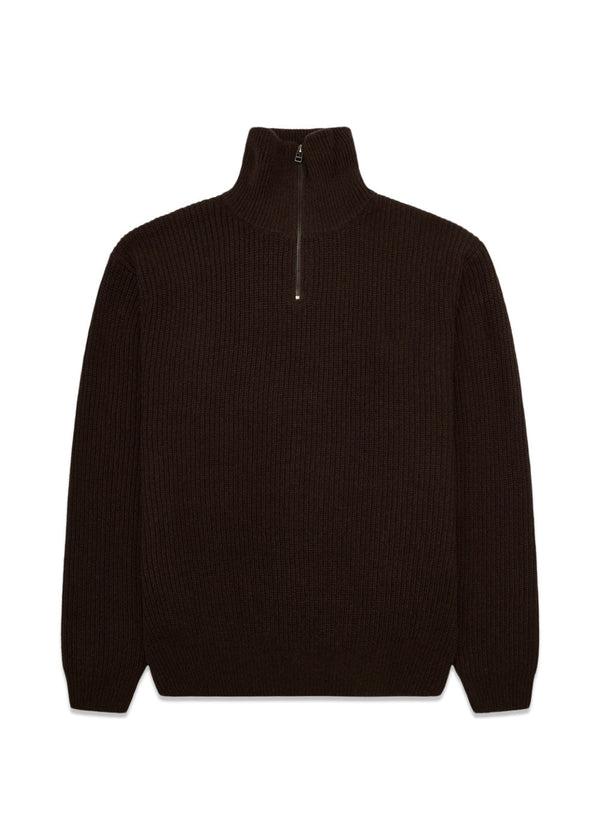 Lass Wool Half-Zip - Brown