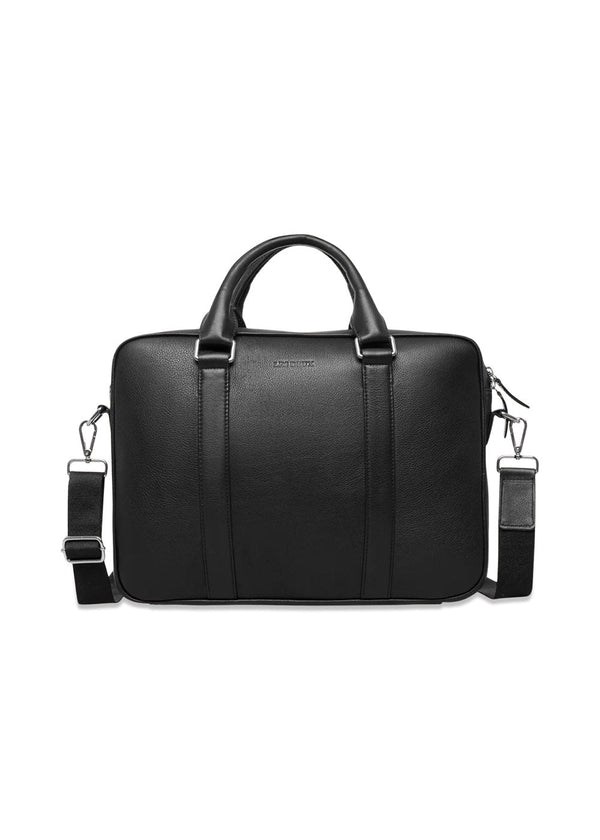 Leather Computer Bag Single - Black