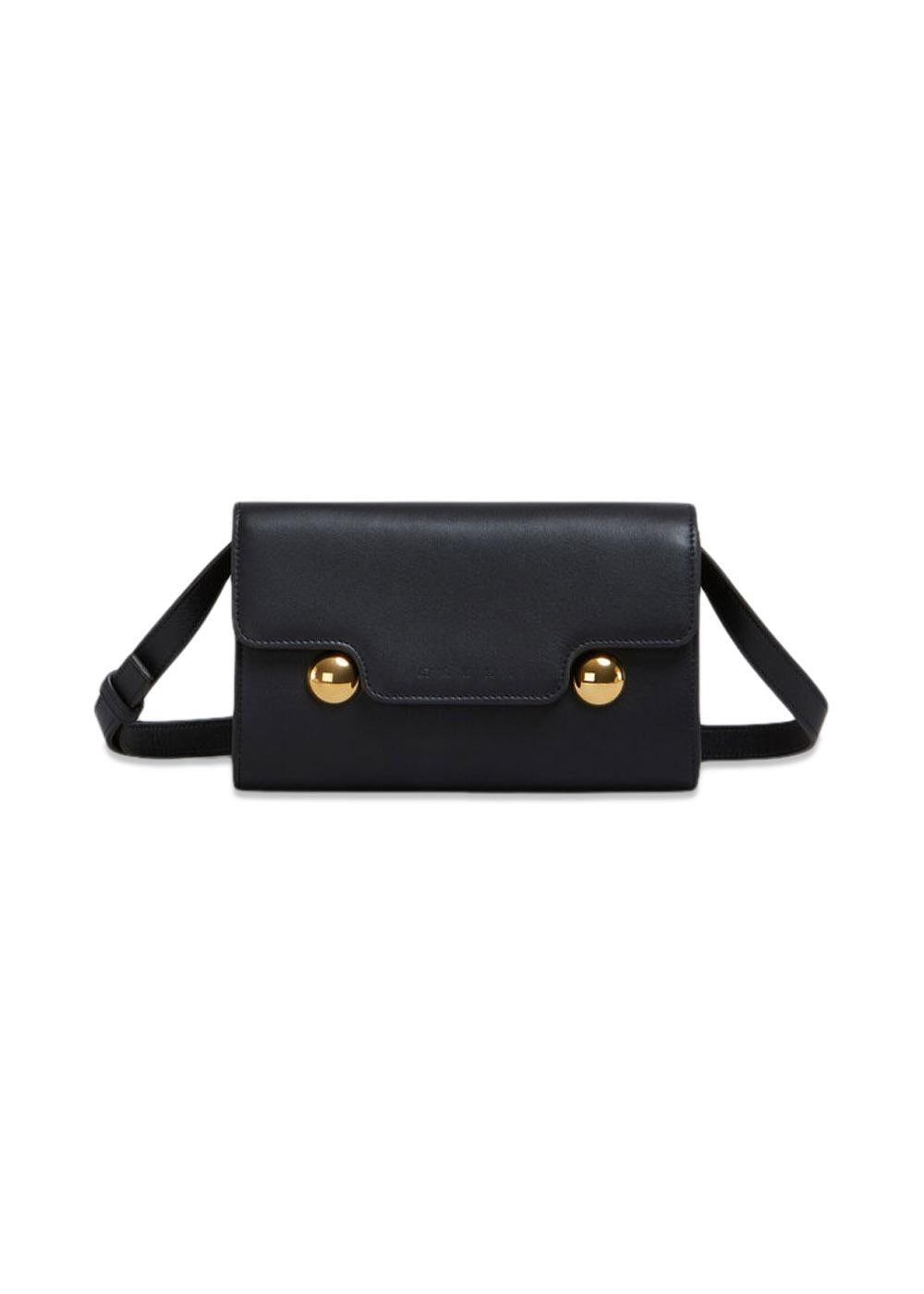 Leather Trunkaroo Clutch - Black