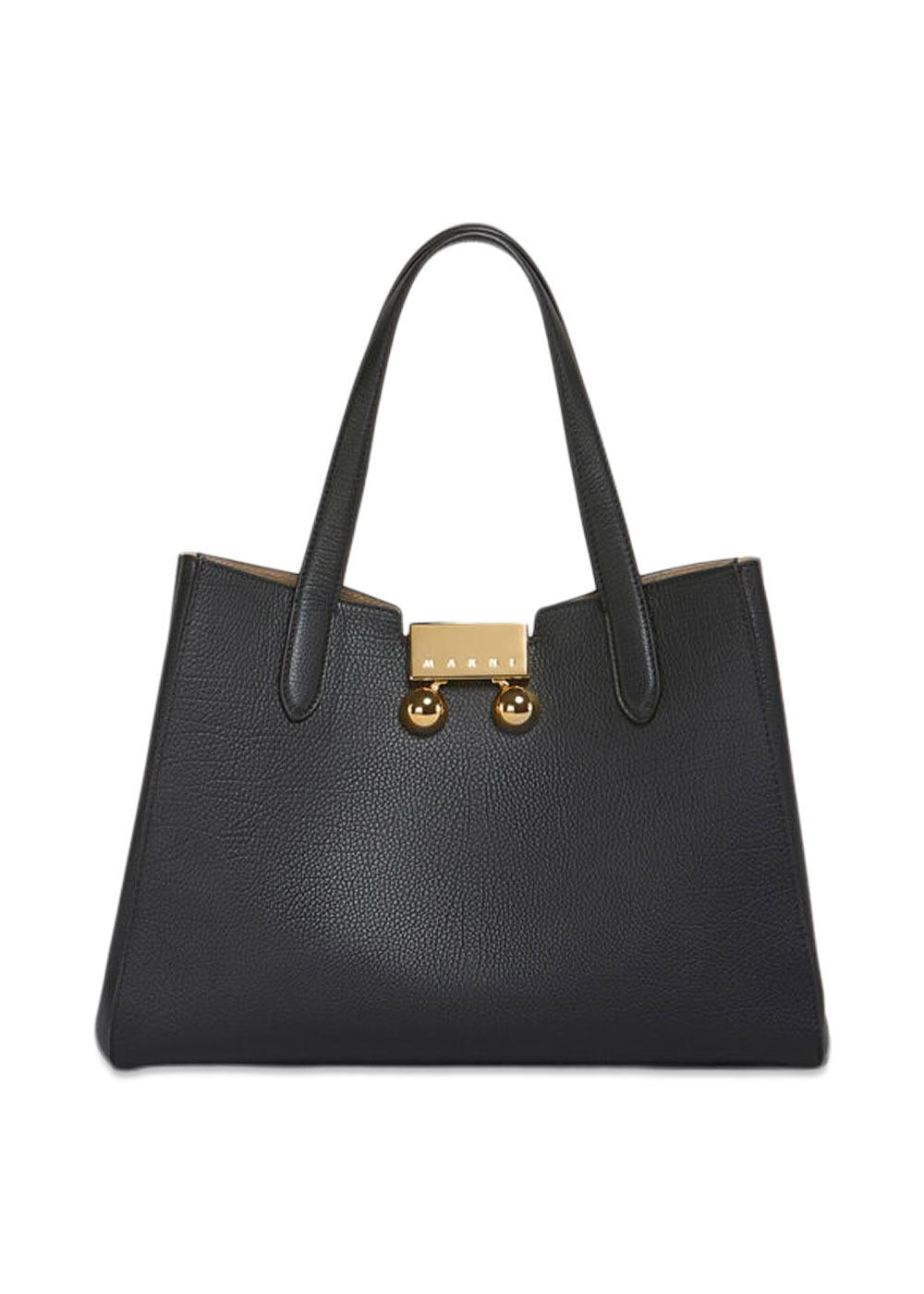 Leather Trunkaroo Tote Handbag - Black