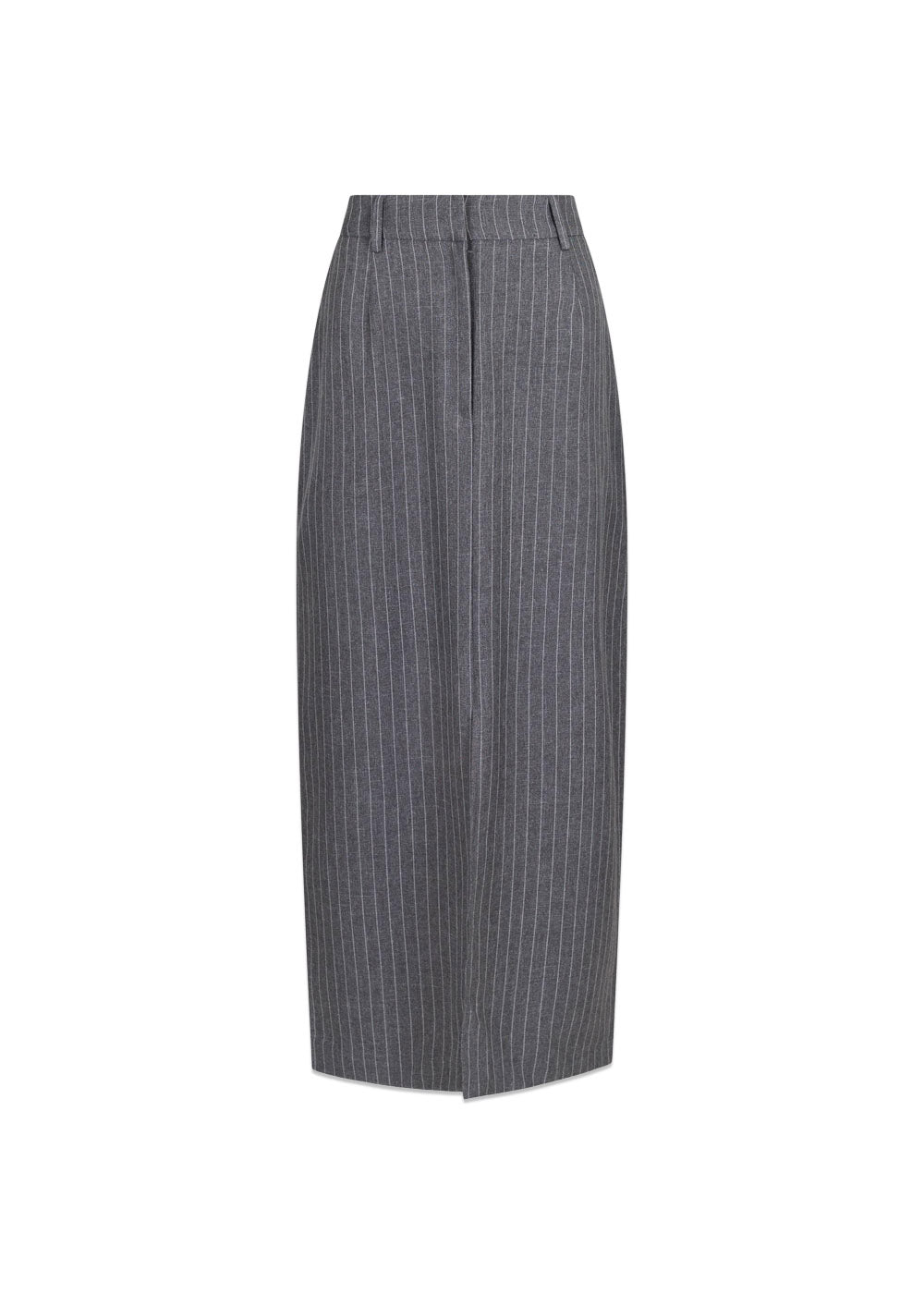 Leland Pinstripe Skirt - Grey Melange