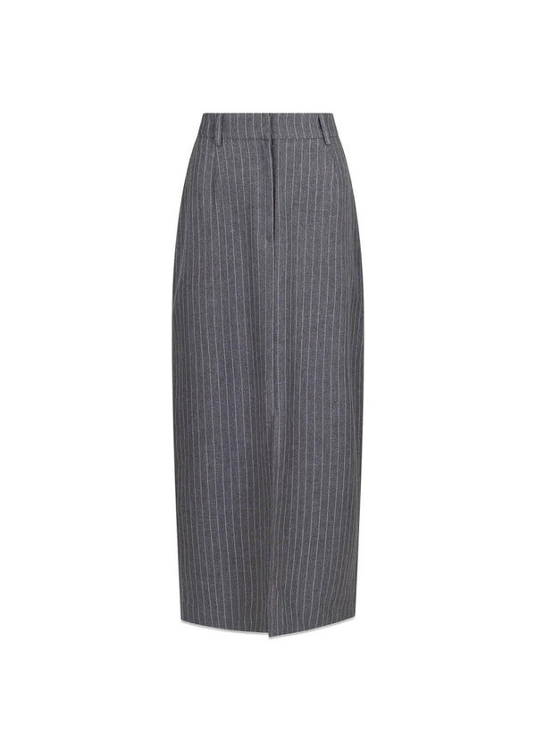 Leland Pinstripe Skirt - Grey Melange