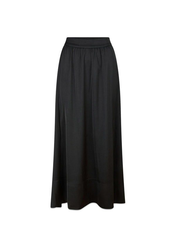 Lenni Smooth Satin Skirt - Black