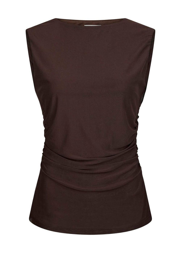 Liblana Mesh Top - Dark Brown-Top-Neo Noir-Butler Loftet
