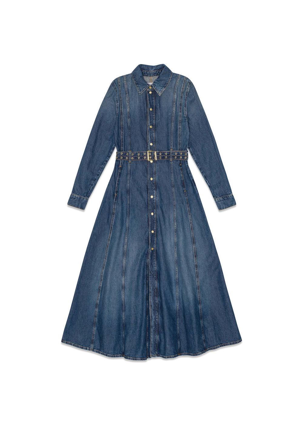 Light Denim Maxi Dress - Mid Blue Vintage