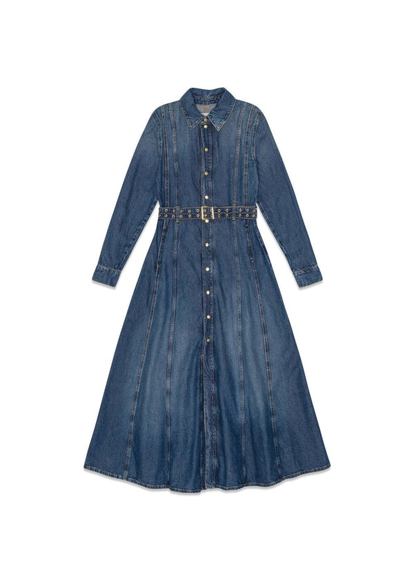 Light Denim Maxi Dress - Mid Blue Vintage