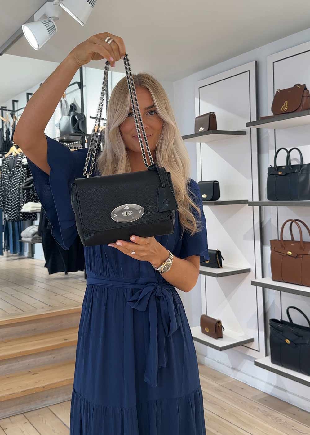 Lily Glossy Goat - Black-Silver Toned-Bags-Mulberry-Butler Loftet