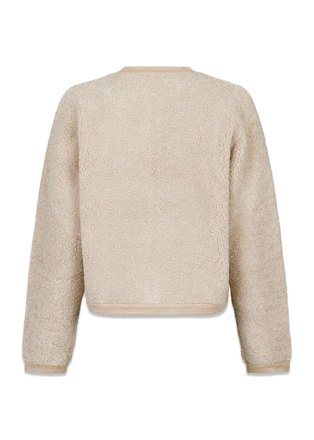 Limo Fluffy Knit Cardigan - Sand