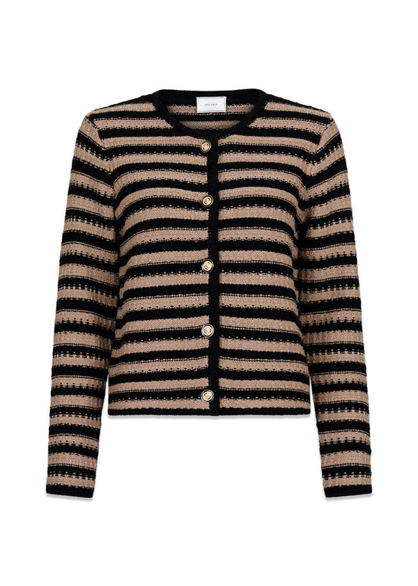 Limone Stripe Knit Jacket - Taupe