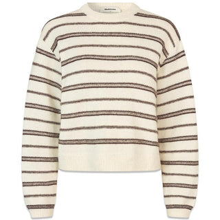 LineusMD stripe o-neck - Soft White Cedar Stripe-Knitwear-Modström-Butler Loftet