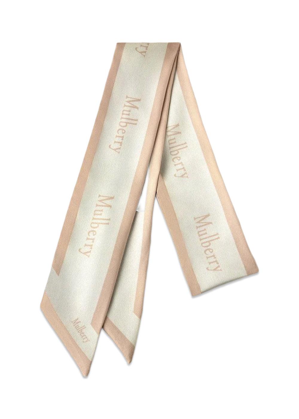 Logo Border Skinny Scarf - Maple-Chalk