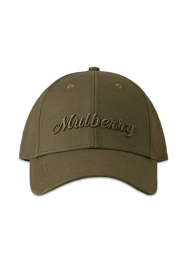 Logo Embroidered Baseball Cap - Linen Green Cotton