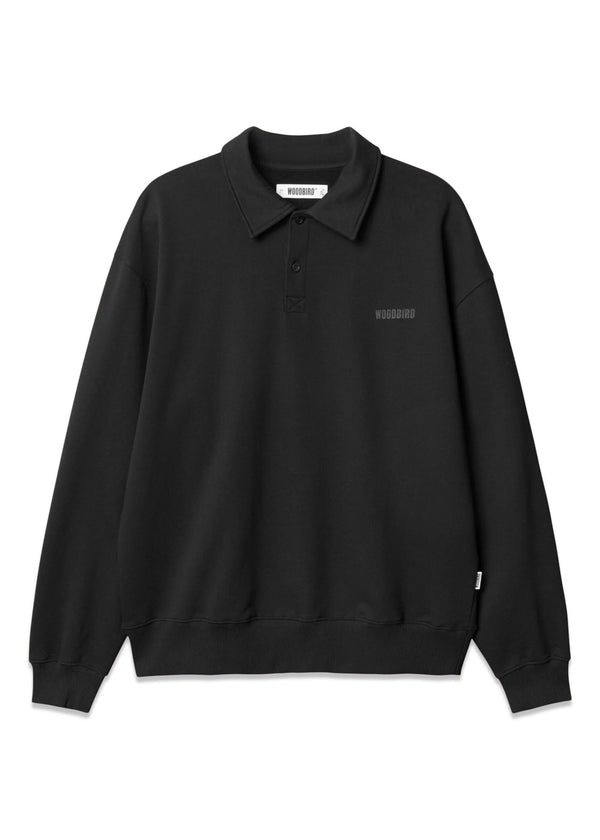 Loke Base Polo - Black-Sweatshirts-Woodbird-Butler Loftet