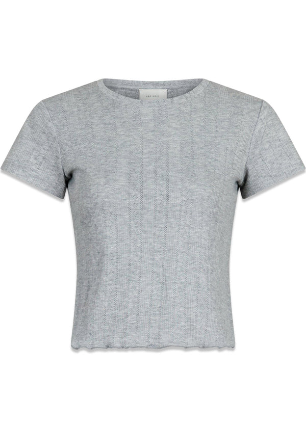 Lonnie Pointelle Top - Light Grey