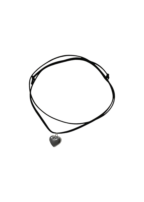 Lemon Luas Lovers heart necklace - Black/Silver. Køb halskæder her.