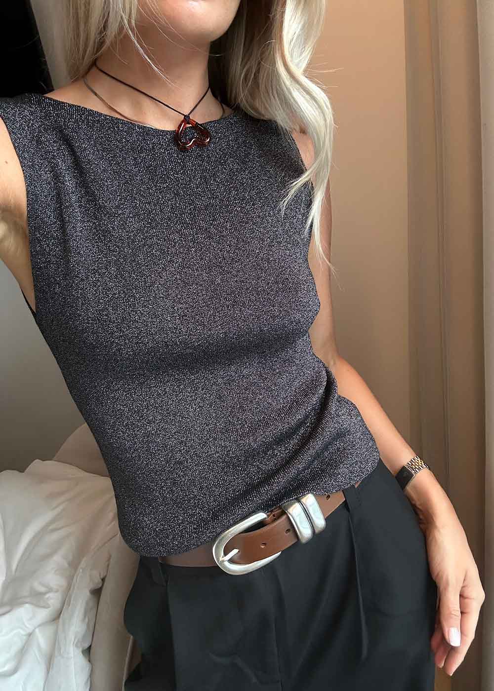 LuckyMD top - Dark Silver