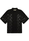 Luna Flower Shirt - Black-Shirts-Woodbird-Butler Loftet