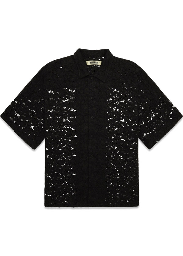 Luna Flower Shirt - Black-Shirts-Woodbird-Butler Loftet