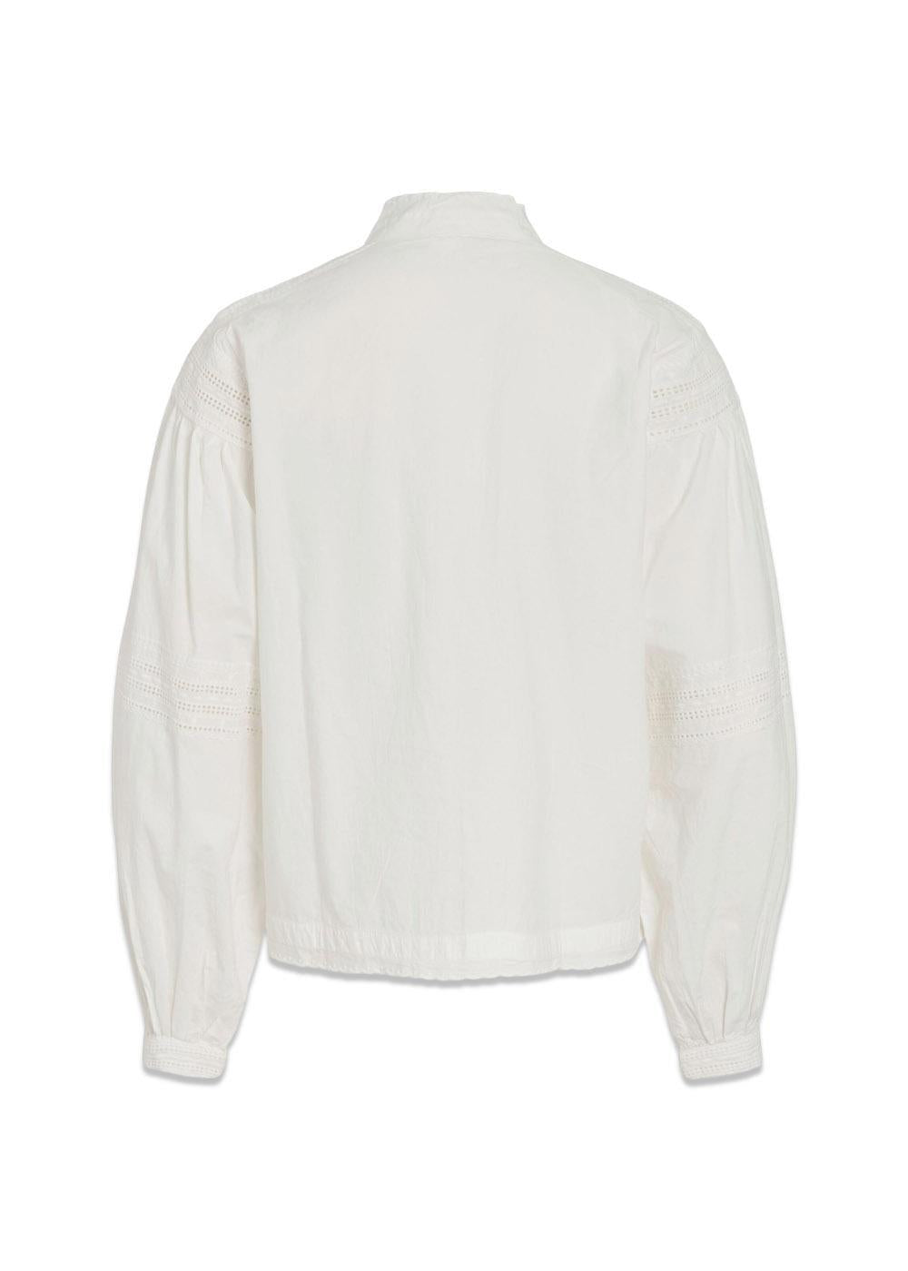 MANDARIN COLLAR LONG SLEEVED SHIRT - Cloud Dancer-Shirts-ROUGE EDIT-Butler Loftet