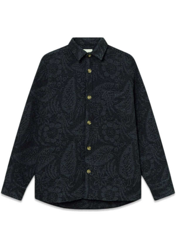 MAP JACQUARD SHIRT - Dark Grey