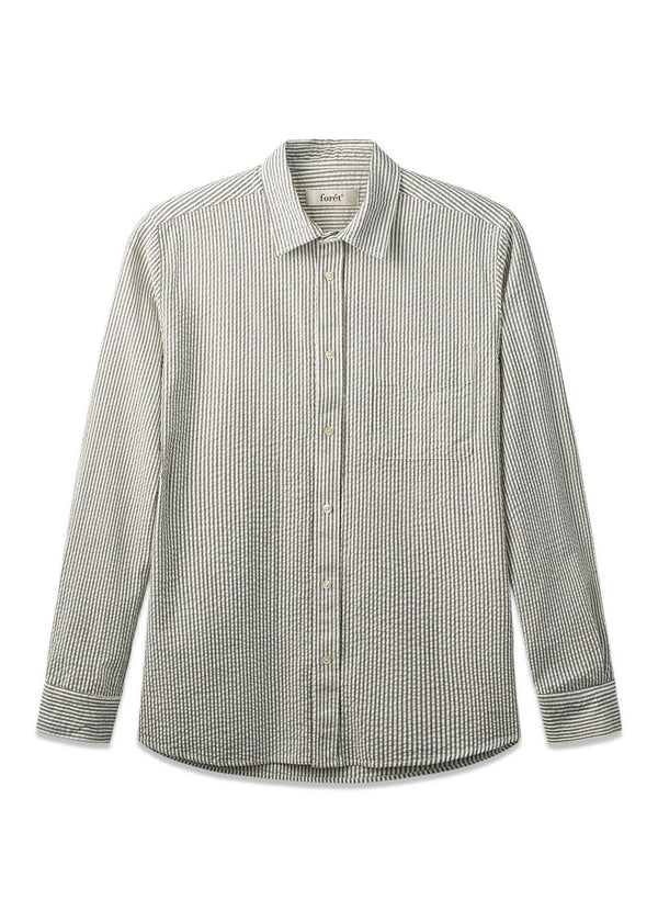 MAPLE REGULAR FIT SEERSUCKER SHIRT - Light Blue/Stripe-Shirts-Forét-Butler Loftet