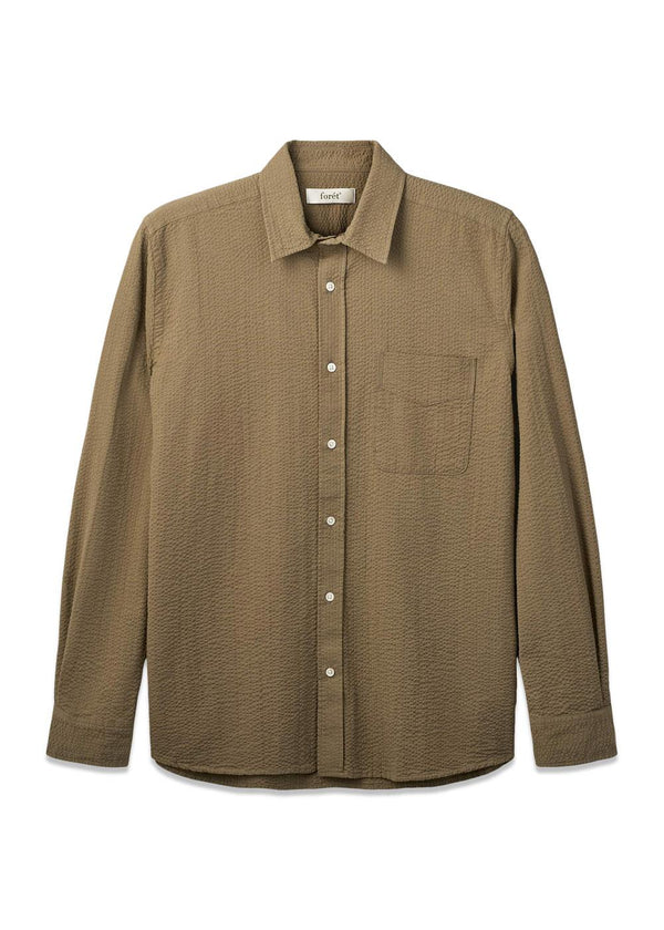MAPLE REGULAR FIT SEERSUCKER SHIRT - Stone-Shirts-Forét-Butler Loftet