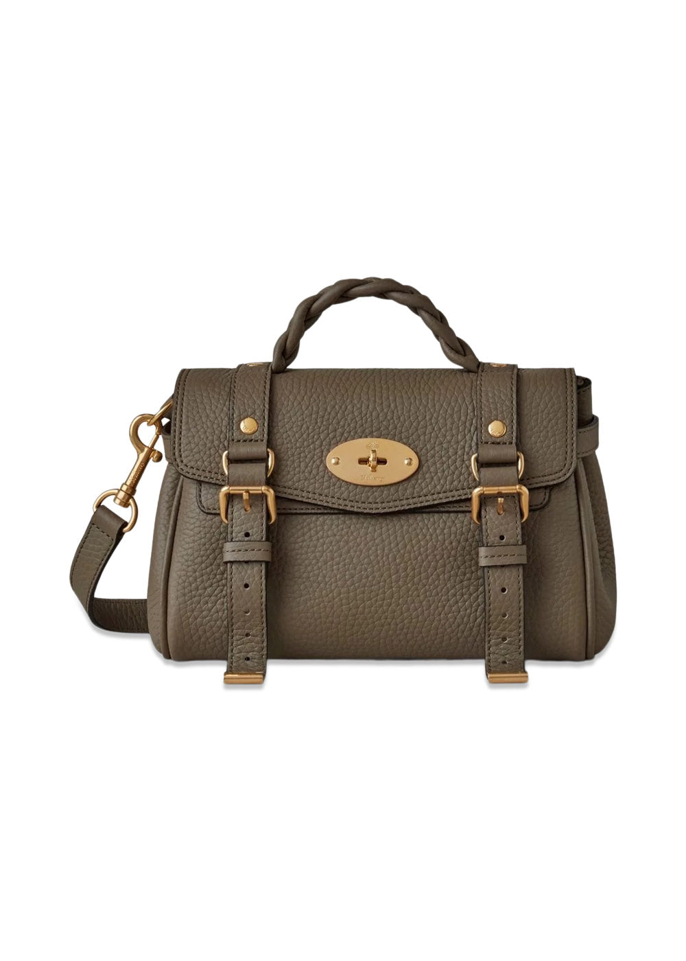 MINI ALEXA HEAVY GRAIN - Linen Green-Bags-Mulberry-Butler Loftet