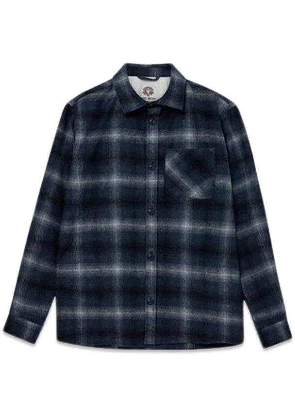 MMGDavid Wool Check Shirt - Navy Check