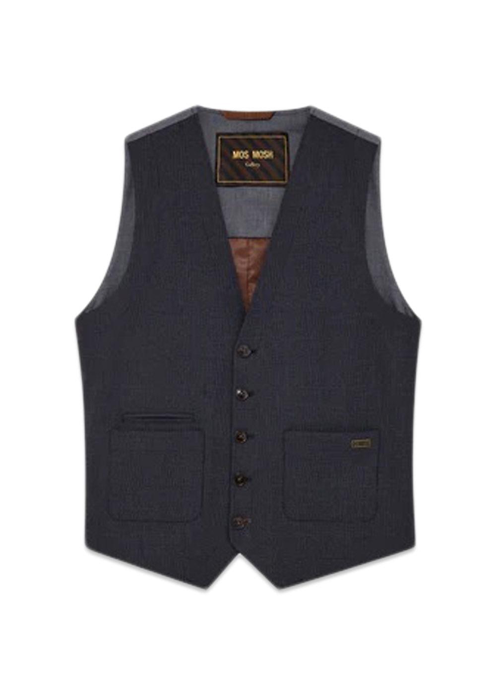 MMGMelvin Moon Waistcoat - Navy Check