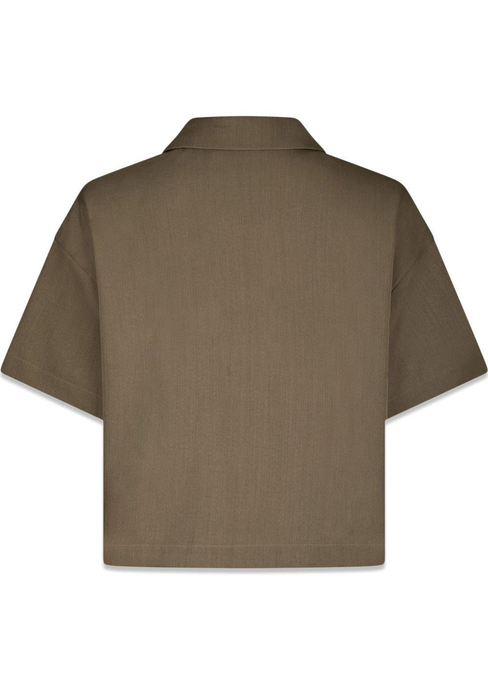 Madicken Structure Blouse - Taupe-Blouses-Neo Noir-Butler Loftet