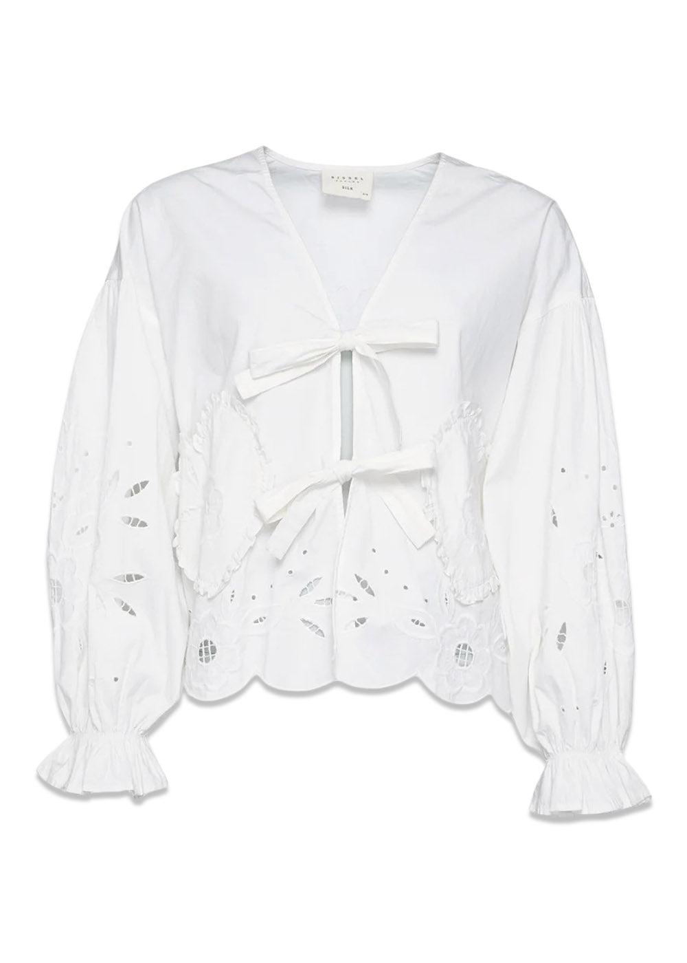 Sissel Edelbos Maibritt Organic Cotton Top - Ecru. Køb blouses her.
